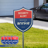 4PCS ANNKE 10" Heavy Duty 100% Aluminum Security Sign, Reflective & Fade Resistant Outdoor Surveillance Warning Sign for Home/Yard/Property Protection