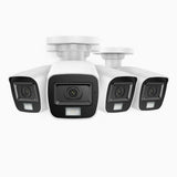 ADL500 - 4-Pack 3K Dual Light Wired CCTV Security Camera, Color & IR Night Vision, 3072*1728 Resolution, f/1.2 Super Aperture, 4-in-1 Output Signal, Built-in Microphone, IP67