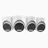 ADL500 - 4-Pack 3K Dual Light Wired CCTV Security Camera, Color & IR Night Vision, 3072*1728 Resolution, f/1.2 Super Aperture, 4-in-1 Output Signal, Built-in Microphone, IP67