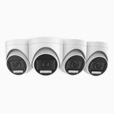 ADL500 - 4-Pack 3K Dual Light Wired CCTV Security Camera, Color & IR Night Vision, 3072*1728 Resolution, f/1.2 Super Aperture, 4-in-1 Output Signal, Built-in Microphone, IP67
