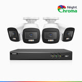 NightChroma<sup>TM</sup> NAK500 - Updated Version, 3K 8 Channel 4 Cameras TVI Security System, Acme Color Night Vision, 2960 × 1665 Resolution, f/1.0 Aperture (0.001 Lux), Built-in Microphone, IP67