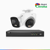 NightChroma<sup>TM</sup> NAK500 - Updated Version, 3K 8 Channel TVI Security System with 1 Bullet & 1 Turret Cameras, Acme Color Night Vision, 2960 × 1665 Resolution, f/1.0 Aperture (0.001 Lux), Built-in Microphone, IP67