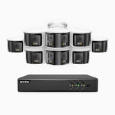 ACDK500 - 3K 8 Channel 8 Dual-Lens Cameras Wired Security System, 180° Panoramic View, Smart Dual Light Night Vision, Two-Way Audio, IP67