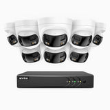 ACDK500 - 3K 8 Channel 8 Dual-Lens Cameras Wired Security System, 180° Panoramic View, Smart Dual Light Night Vision, Built-in Microphone, IP67