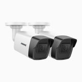 C500 - 2 Pcs 3K Super HD Outdoor PoE Security CCTV Camera, Built-in Microphone, SD Card Slot, EXIR 2.0 Night Vision, IP67, Works with Alexa