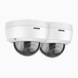 C500 - 2 Pack 3K Outdoor Dual Light PoE Security IP Camera, Color & IR Night Vision, 3072 × 1728 @ 20fps, Smart Human & Vehicle Detection, Built-in Microphone, IP67