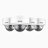 C800D - 4-Pack, 4K Outdoor PoE IP Dome Security Dome Camera, Human & Vehicle Detection, Color & IR Night Vision, Built-in Microphone & SD Card Slot, RTSP Supported, IP67 & IK08