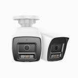 C1200 - 2 PCS 4K 12MP Outdoor Dual Light PoE Security Camera, Color & IR Night Vision, Human & Vehicle Detection, H.265+, Built-in Microphone, Max. 512 GB Local Storage, IP67