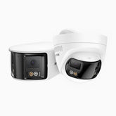2-Pack FCD600 6MP UHD Dual-Lens Outdoor PoE Security Camera, 180° Panoramic View, Smart Dual Light Night Vision, Two-Way Audio, Active Siren & Alarm, Human & Vehicle Detection, IP67