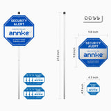 ANNKE 10" Heavy Duty 100% Aluminum Security Sign, with Ground Stake & 8 Window Stickers, Reflective & Fade Resistant Outdoor Surveillance Warning Sign for Home, Yard, Property Protection