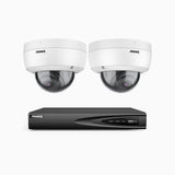 H500 - 3K 4 Channel 2 Cameras PoE Security System, Smart Dual Light Night Vision, 3072 × 1728 @ 20fps, Smart Human & Vehicle Detection, Built-in Microphone, IP67