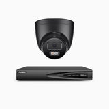 H500P - 3K 4 Channel 1 Camera PoE Security System, Color & IR Night Vision, 3072*1728 Resolution, f/1.6 Aperture (0.005 Lux), Human & Vehicle Detection, Built-in Microphone,IP67