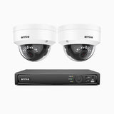 H500 - 3K 4 Channel 2 Cameras PoE Security System, Smart Dual Light Night Vision, 3072 × 1728 @ 20fps, Smart Human & Vehicle Detection, Built-in Microphone, IP67