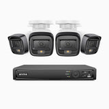 H500 - 3K 4 Channel 4 Cameras PoE Security System, Smart Dual Light Night Vision, 3072 × 1728 @ 20fps, Smart Human & Vehicle Detection, Built-in Microphone, IP67