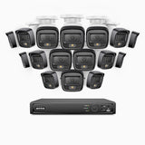 H500 - 3K 16 Channel 16 Cameras PoE Security System, Smart Dual Light Night Vision, 3072 × 1728 @ 20fps, Smart Human & Vehicle Detection, Built-in Microphone, IP67
