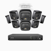 H500 - 3K 16 Channel 8 Cameras PoE Security System, Smart Dual Light Night Vision, 3072 × 1728 @ 20fps, Smart Human & Vehicle Detection, Built-in Microphone, IP67