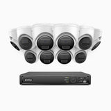 H300 - 2K 3MP 16 Channel 10 Cameras PoE Security System, EXIR 2.0 Night Vision, Motion Detection, H.265+, IP67 Waterproof
