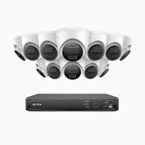 H300 - 2K 3MP 16 Channel 12 Cameras PoE Security System, EXIR 2.0 Night Vision, Motion Detection, H.265+, IP67 Waterproof