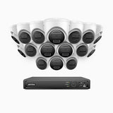 H300 - 2K 3MP 16 Channel 16 Cameras PoE Security System, EXIR 2.0 Night Vision, Motion Detection, H.265+, IP67 Waterproof