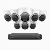 H300 - 2K 3MP 16 Channel 8 Cameras PoE Security System, EXIR 2.0 Night Vision, Motion Detection, H.265+, IP67 Waterproof