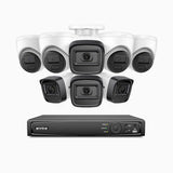 H300 - 2K 3MP 16 Channel PoE Security System with 4 Bullet & 4 Turret Cameras, EXIR 2.0 Night Vision, Motion Detection, H.265+, IP67 Waterproof
