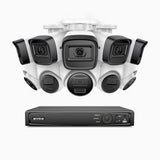 H300 - 2K 3MP 16 Channel PoE Security System with 5 Bullet & 5 Turret Cameras, EXIR 2.0 Night Vision, Motion Detection, H.265+, IP67 Waterproof