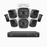 H300 - 2K 3MP 16 Channel 8 Cameras PoE Security System, EXIR 2.0 Night Vision, Motion Detection, H.265+, IP67 Waterproof