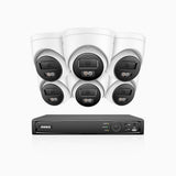 H800 - 4K 16 Channel 6 Cameras PoE Security System, Human & Vehicle Detection, Built-in Microphone, Color & IR Night Vision, RTSP Supported