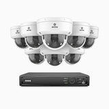 HZ804 - 4K 8 Channel 8 Cameras PoE Security System, 4X Optical Zoom, 2.8 - 12 MM Motorized Varifocal Lens, Smart Dual Light Night Vision, Motion Detection 2.0, Built-in Microphone, Siren & Strobe Alarm, Upgraded Version