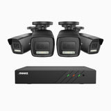 H500P - 3K 8 Channel 4 Cameras PoE Security System, Color & IR Night Vision, 3072*1728 Resolution, f/1.6 Aperture (0.005 Lux), Human & Vehicle Detection, Built-in Microphone,IP67
