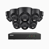 H500P - 3K 8 Channel 8 Cameras PoE Security System, Color & IR Night Vision, 3072*1728 Resolution, f/1.6 Aperture (0.005 Lux), Human & Vehicle Detection, Built-in Microphone,IP67