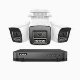 H800 - 4K 8 Channel 3 Cameras PoE Security System, Human & Vehicle Detection, Built-in Mic & SD Card Slot, Color & IR Night Vision, RTSP Supported