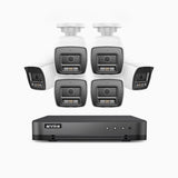H800 - 4K 8 Channel 6 Cameras PoE Security System, Human & Vehicle Detection, Built-in Micphone, Color & IR Night Vision, RTSP Supported