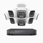 H800 - 4K 8 Channel 8 Cameras PoE Security System, Human & Vehicle Detection, Built-in Micphone, Color & IR Night Vision, RTSP Supported