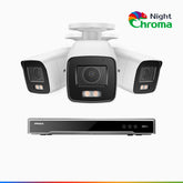 NightChroma<sup>TM</sup> NCK800 – 4K 8 Channel 3 Cameras PoE Security System, f/1.0 Super Aperture, Color Night Vision, 2CH 4K Decoding Capability, Human & Vehicle Detection, Intelligent Behavior Analysis, Built-in Mic, 124° FoV , All-Metal Housing