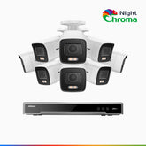 NightChroma<sup>TM</sup> NCK800 – 4K 8 Channel 8 Cameras PoE Security System, f/1.0 Super Aperture, Color Night Vision, 2CH 4K Decoding Capability, Human & Vehicle Detection, Intelligent Behavior Analysis, Built-in Mic, 124° FoV , All-Metal Housing