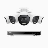 H800X - 4K 8 Channel 5 Cameras PoE Security System, 1/1.8'' BSI Sensor, f/1.6 Aperture (0.003 Lux), Siren & Strobe Alarm,Two-Way Audio, Human & Vehicle Detection, Perimeter Protection, Works with Alexa