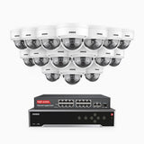 H1200 - 4K 12MP 32 Channel 16 Cameras PoE Security System, Color & IR Night Vision, Human & Vehicle Detection, H.265+, Built-in Microphone, Max. 512 GB Local Storage, IP67