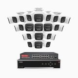 H800 - 4K 32 Channel 24 Cameras PoE Security System, Human & Vehicle Detection, Color & IR Night Vision, Built-in Mic, RTSP Supported, 16-Port PoE Switch Included