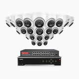 H800 - 4K 32 Channel 24 Cameras PoE Security System, Human & Vehicle Detection, Color & IR Night Vision, Built-in Mic, RTSP Supported, 16-Port PoE Switch Included