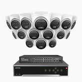 H500 - 3K 32 Channel 16 Cameras PoE Security System, Smart Dual Light Night Vision, 3072 × 1728 @ 20fps, Smart Human & Vehicle Detection, Built-in Microphone, IP67