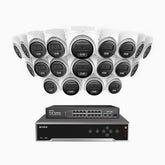 H500 - 3K 32 Channel 20 Cameras PoE Security System, Smart Dual Light Night Vision, 3072 × 1728 @ 20fps, Smart Human & Vehicle Detection, Built-in Microphone, IP67