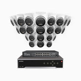 H500 - 3K 32 Channel 24 Cameras PoE Security System, Smart Dual Light Night Vision, 3072 × 1728 @ 20fps, Smart Human & Vehicle Detection, Built-in Microphone, IP67