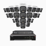H500 - 3K 32 Channel 24 Cameras PoE Security System, Smart Dual Light Night Vision, 3072 × 1728 @ 20fps, Smart Human & Vehicle Detection, Built-in Microphone, IP67