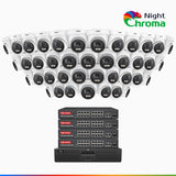NightChroma<sup>TM</sup> NCK800 – 4K 64 Channel 40 Cameras PoE Security System, f/1.0 Super Aperture, Color Night Vision, 2CH 4K Decoding Capability, Human & Vehicle Detection, Intelligent Behavior Analysis, Built-in Mic, 124° FoV , All-Metal Housing