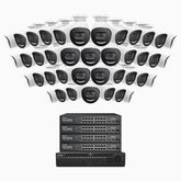 H800X - 4K 64 Channel 40 Cameras PoE Security System, 1/1.8'' BSI Sensor, f/1.6 Aperture (0.003 Lux), Siren & Strobe Alarm,Two-Way Audio, Human & Vehicle Detection, Perimeter Protection