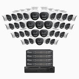 H800X - 4K 64 Channel 40 Cameras PoE Security System, 1/1.8'' BSI Sensor, f/1.6 Aperture (0.003 Lux), Siren & Strobe Alarm,Two-Way Audio, Human & Vehicle Detection, Perimeter Protection