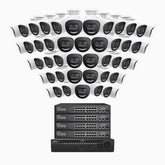 H800X - 4K 64 Channel 48 Cameras PoE Security System, 1/1.8'' BSI Sensor, f/1.6 Aperture (0.003 Lux), Siren & Strobe Alarm,Two-Way Audio, Human & Vehicle Detection, Perimeter Protection