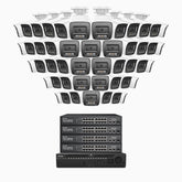H1200 - 4K 12MP 64 Channel 48 Cameras PoE Security System, Color & IR Night Vision, Human & Vehicle Detection, H.265+, Built-in Microphone, Max. 512 GB Local Storage, IP67