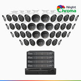 NightChroma<sup>TM</sup> NCK800 – 4K 64 Channel 40 Cameras PoE Security System, f/1.0 Super Aperture, Color Night Vision, 2CH 4K Decoding Capability, Human & Vehicle Detection, Intelligent Behavior Analysis, Built-in Mic, 124° FoV , All-Metal Housing